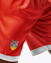 Woman Wearing a V-Neck Basketball Jersey and Shorts Mockup
