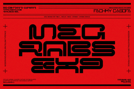 NCL Megrabs Font Family - Robotics