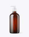 16oz Amber Bottle with Pump Mockup