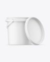 Matte Plastic Bucket with Handle Mockup
