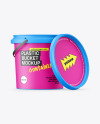 Matte Plastic Bucket with Handle Mockup