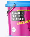 Matte Plastic Bucket with Handle Mockup