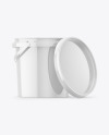 Glossy Plastic Bucket with Handle Mockup