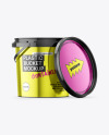 Glossy Plastic Bucket with Handle Mockup