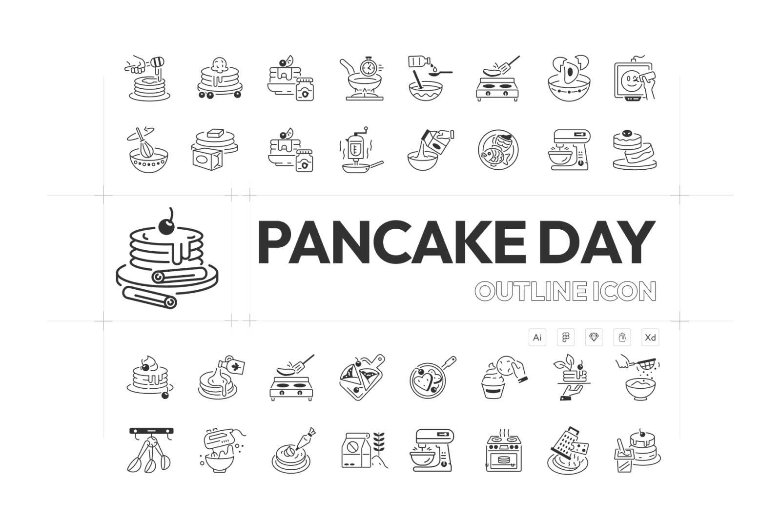 Linear Pancake Icons Linear Pancake Icons