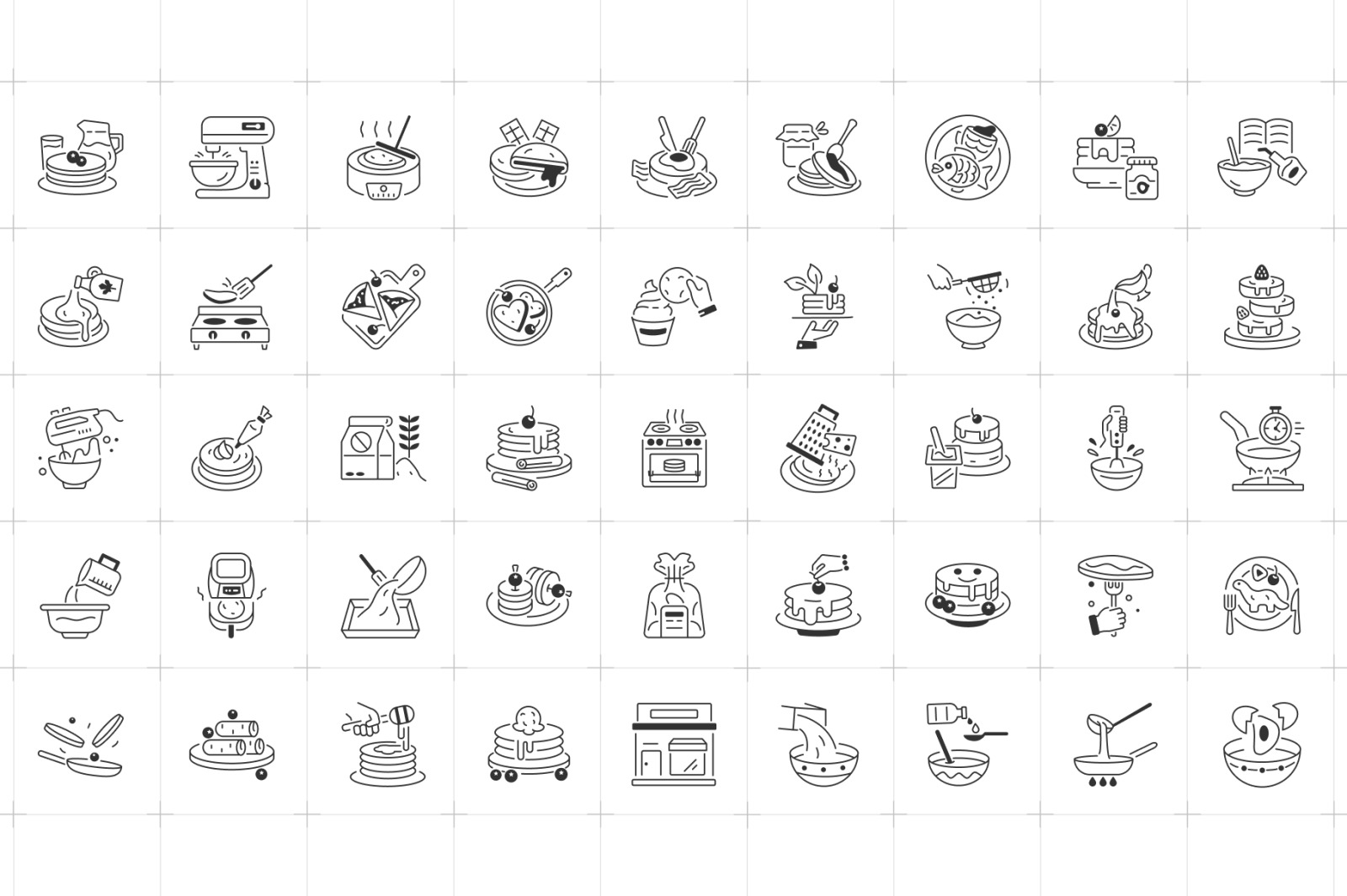 Linear Pancake Icons Linear Pancake Icons