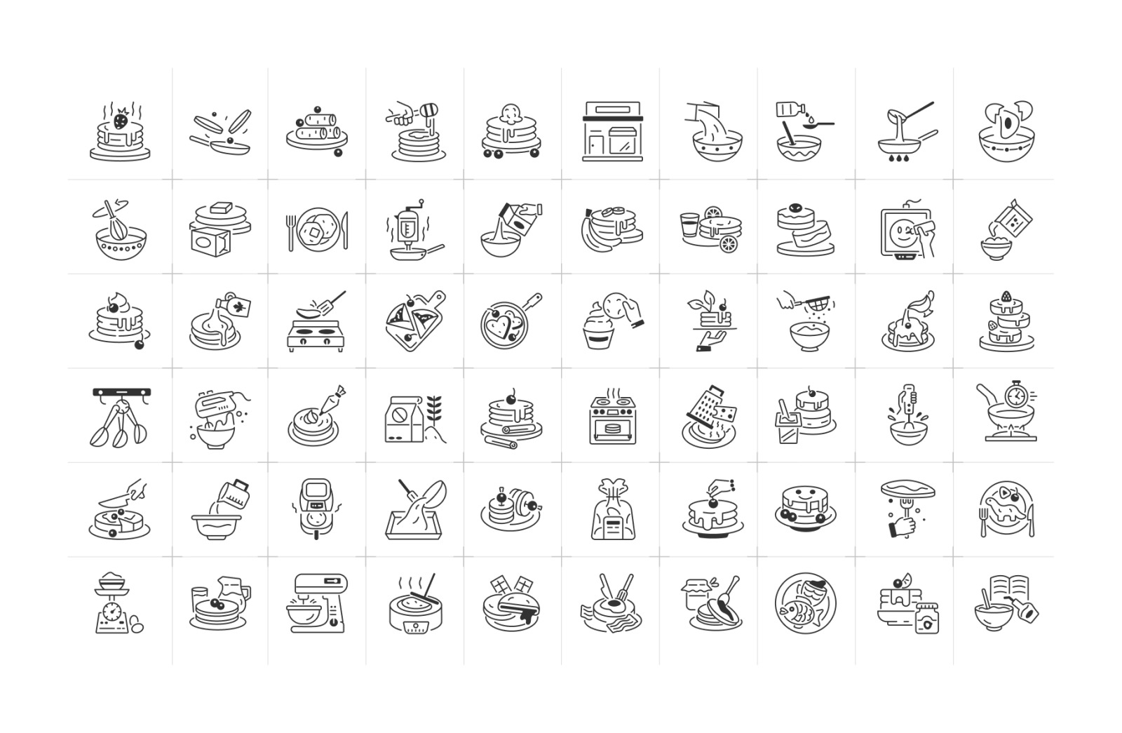 Linear Pancake Icons Linear Pancake Icons