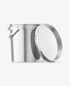 Metallized Plastic Bucket with Handle Mockup