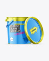 Metallized Plastic Bucket with Handle Mockup