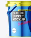 Metallized Plastic Bucket with Handle Mockup