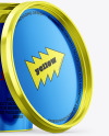 Metallized Plastic Bucket with Handle Mockup