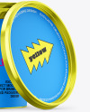 Metallized Plastic Bucket with Handle Mockup