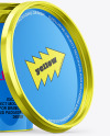 Metallized Plastic Bucket with Handle Mockup