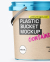 Metallized Plastic Bucket with Handle Mockup