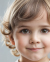 Little Child Holding a Pin Button Mockup