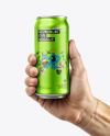 Man's Hand Holding an Aluminum Can Mockup