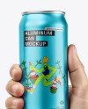 Man's Hand Holding an Aluminum Can Mockup