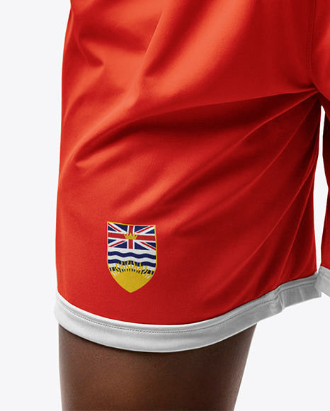 Black Woman with Braids Wearing a V-Neck Basketball Jersey and Shorts Mockup