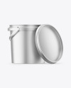 Matte Metallic Bucket with Handle Mockup