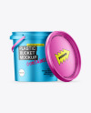 Matte Metallic Bucket with Handle Mockup