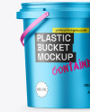 Matte Metallic Bucket with Handle Mockup