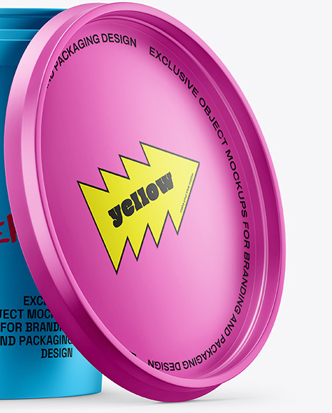 Matte Metallic Bucket with Handle Mockup