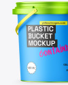 Matte Metallic Bucket with Handle Mockup