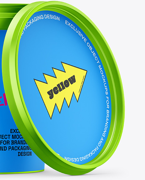 Matte Metallic Bucket with Handle Mockup