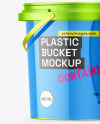 Matte Metallic Bucket with Handle Mockup