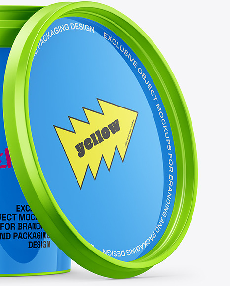 Matte Metallic Bucket with Handle Mockup