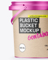 Matte Metallic Bucket with Handle Mockup