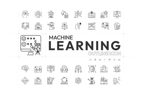 Animated Machine Learning Icons - Data processing