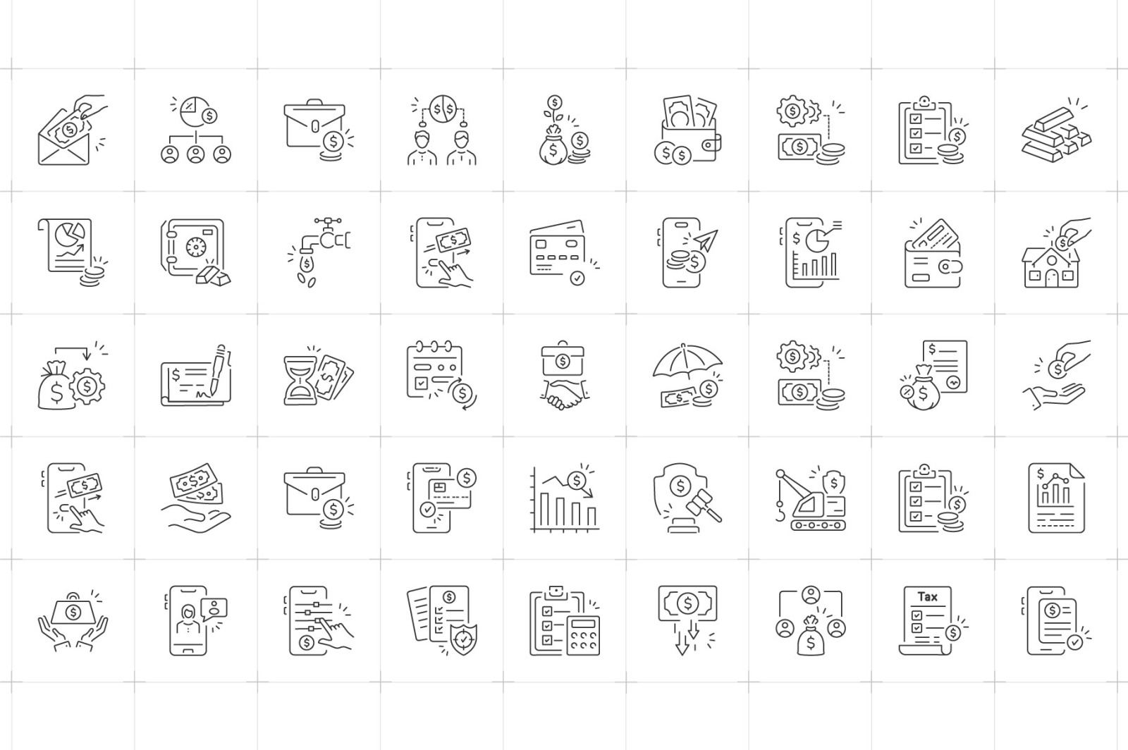 Money Outline Icon Collection Money Outline Icon Collection