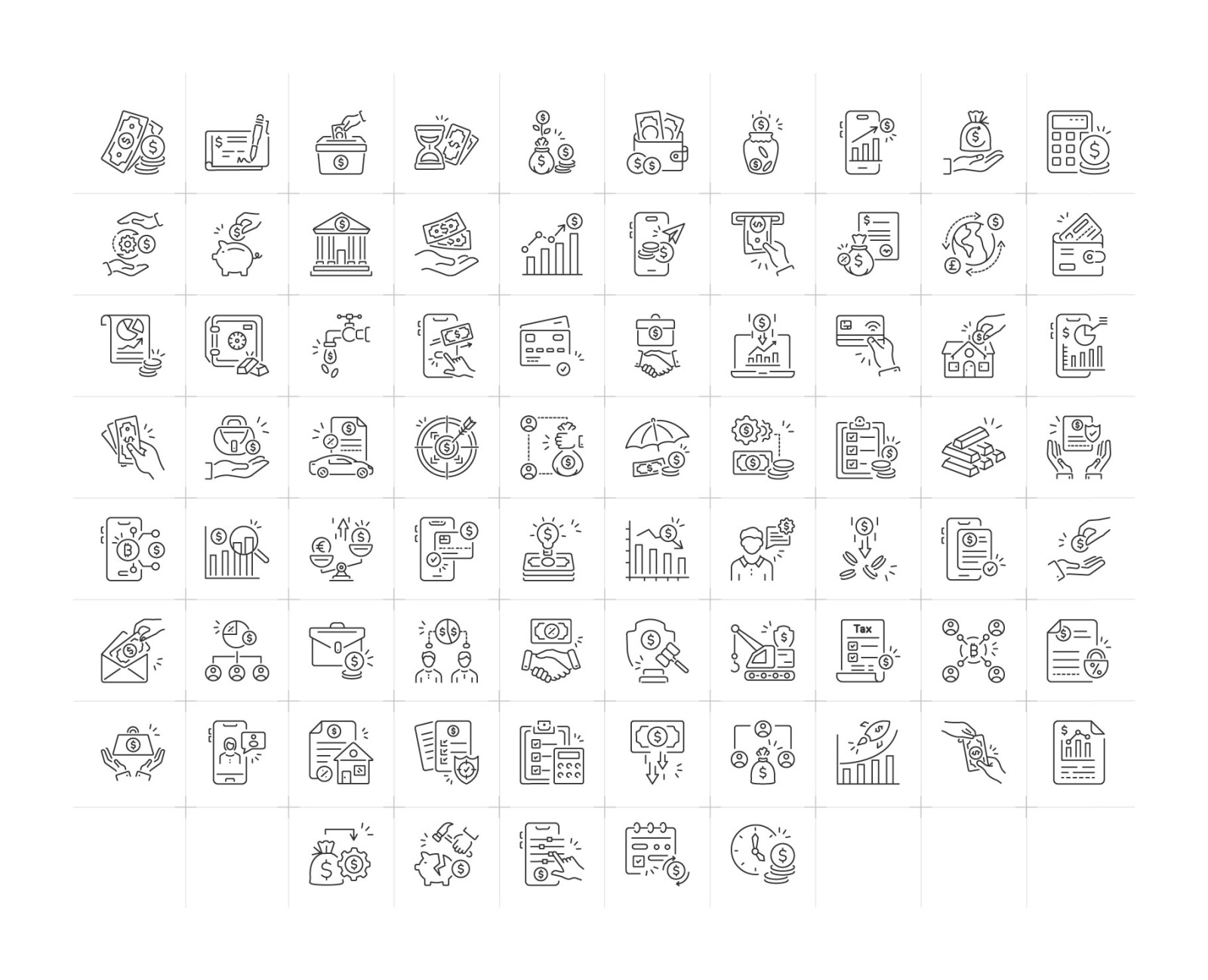 Money Outline Icon Collection Money Outline Icon Collection