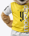 Sports Mascot Dog Wearing a T-Shirt and Shorts Mockup