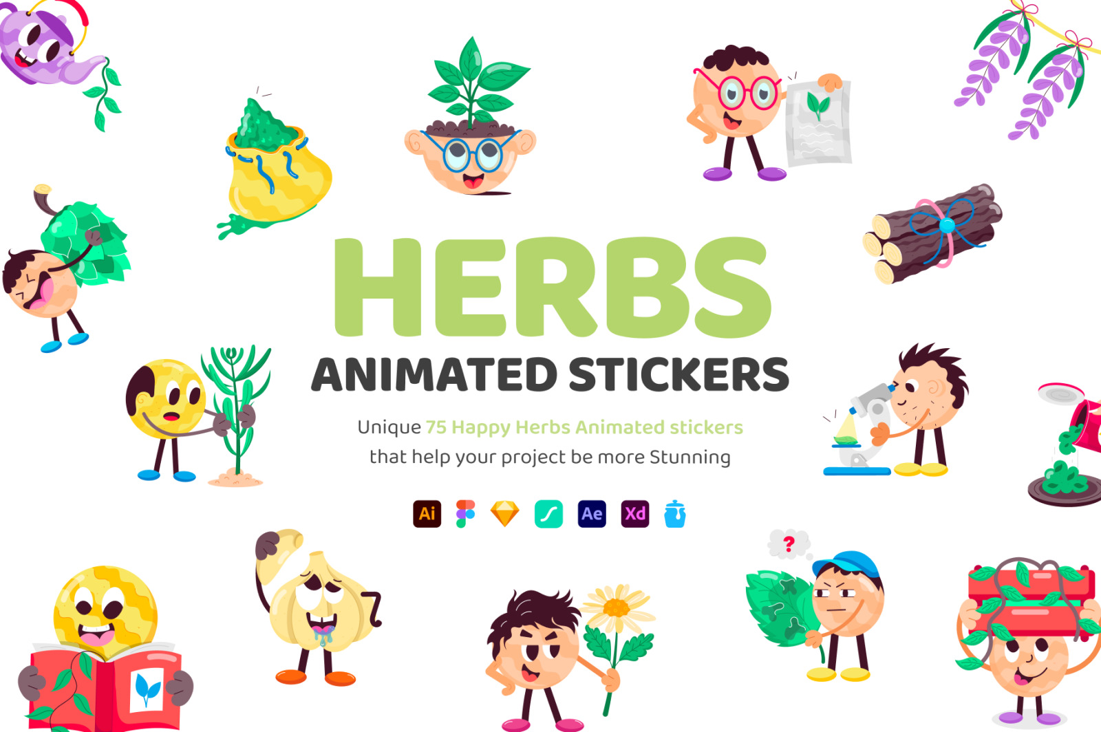Animated Herb Stickers Animated Herb Stickers