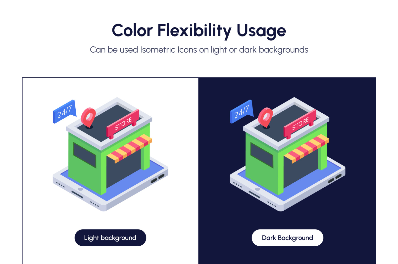 Food Delivery Isometric Icons Food Delivery Isometric Icons