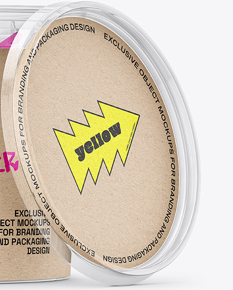 Clear Plastic Bucket with Handle Mockup