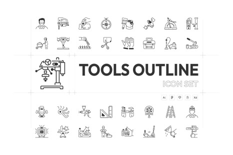 Tools Icon Set - Linear icons