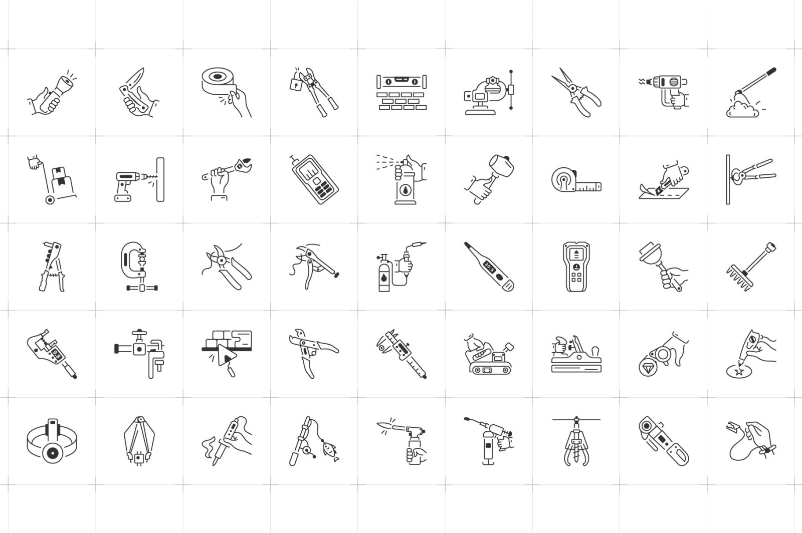 Tools Outline Icon Collection Tools Outline Icon Collection
