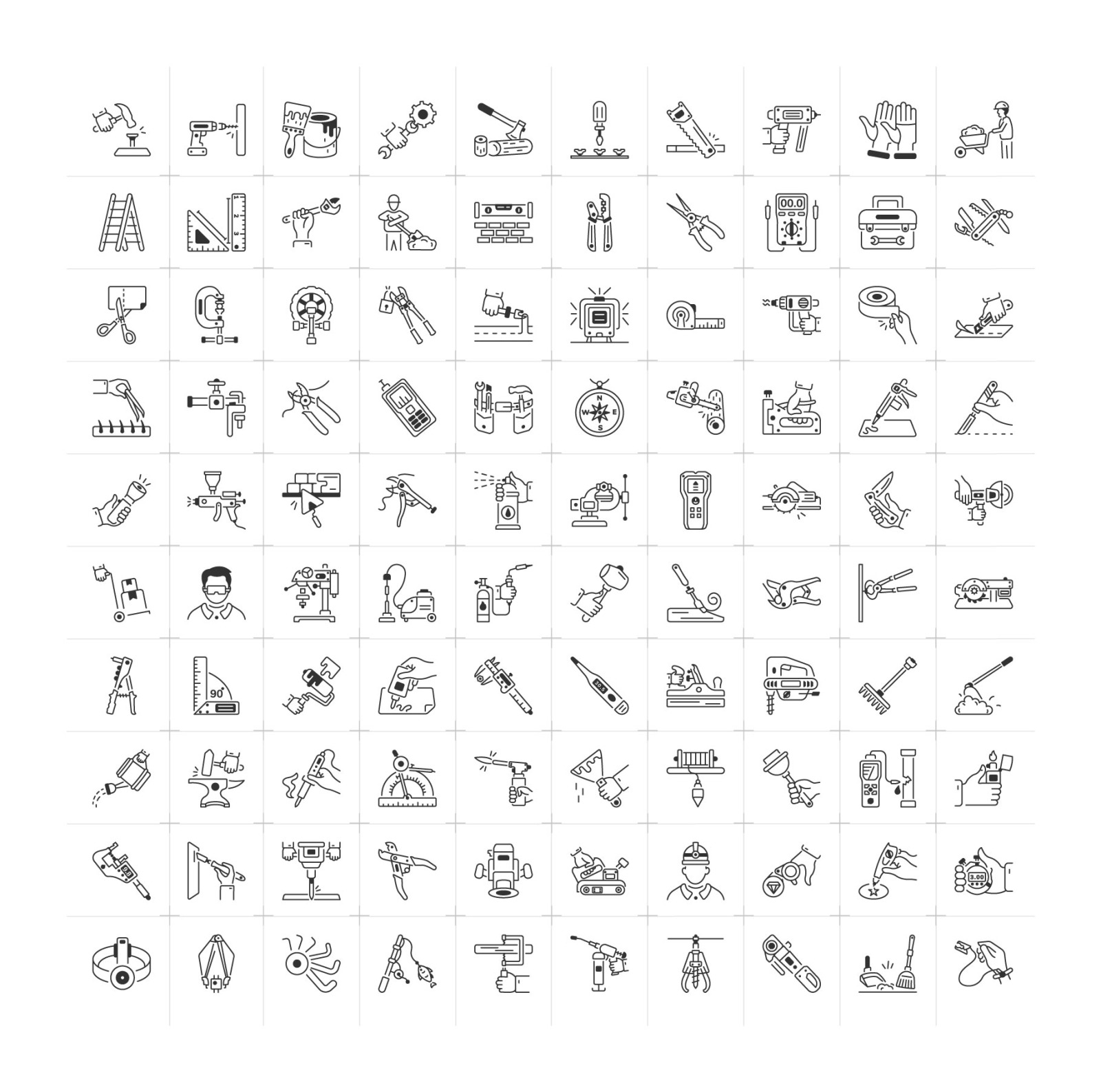 Tools Outline Icon Collection Tools Outline Icon Collection