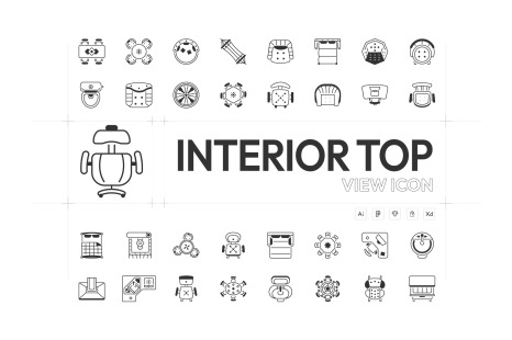 Animated Interior Icons - Outline icons