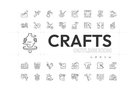 Animated Crafts Icons - Graphic designing