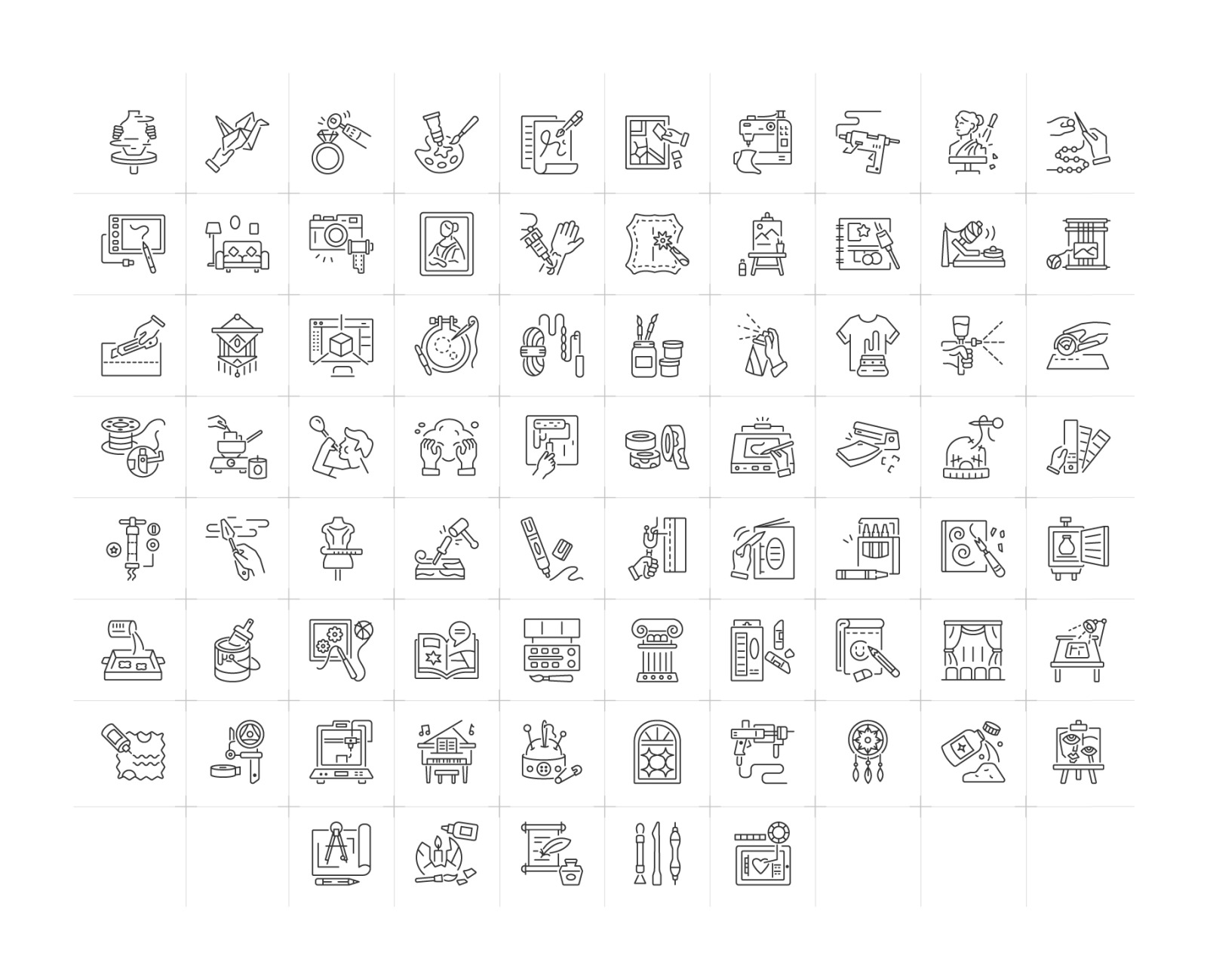 Arts and Crafts Icon Set