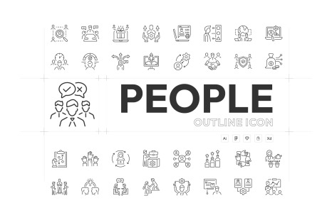 People Icon Set - Team working