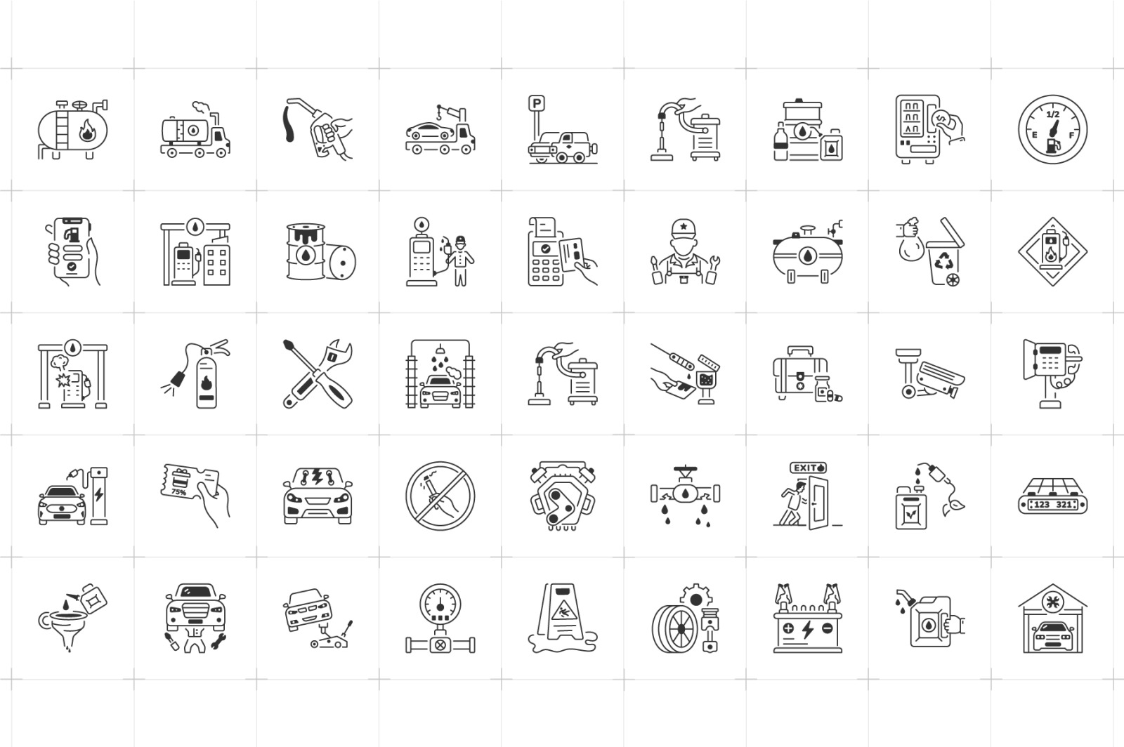 Gas Station Icon Collection Gas Station Icon Collection
