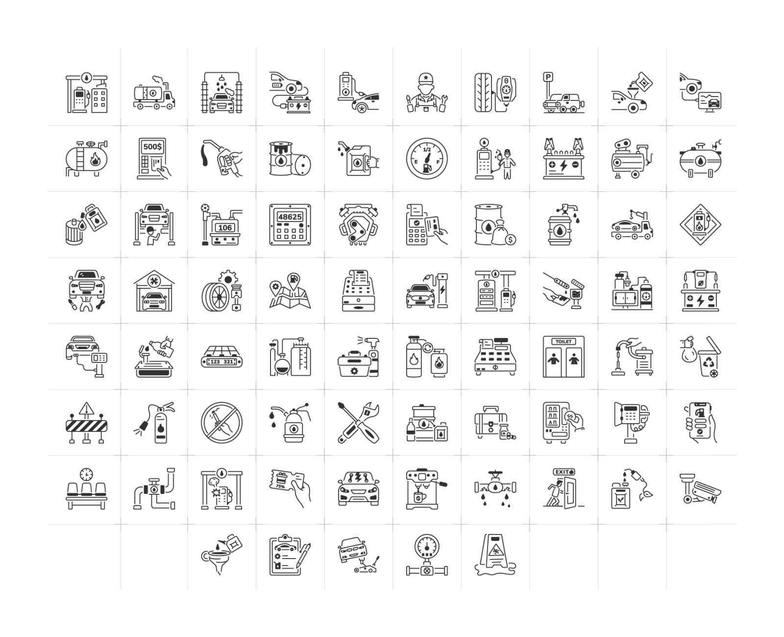 Gas Station Icon Collection Gas Station Icon Collection