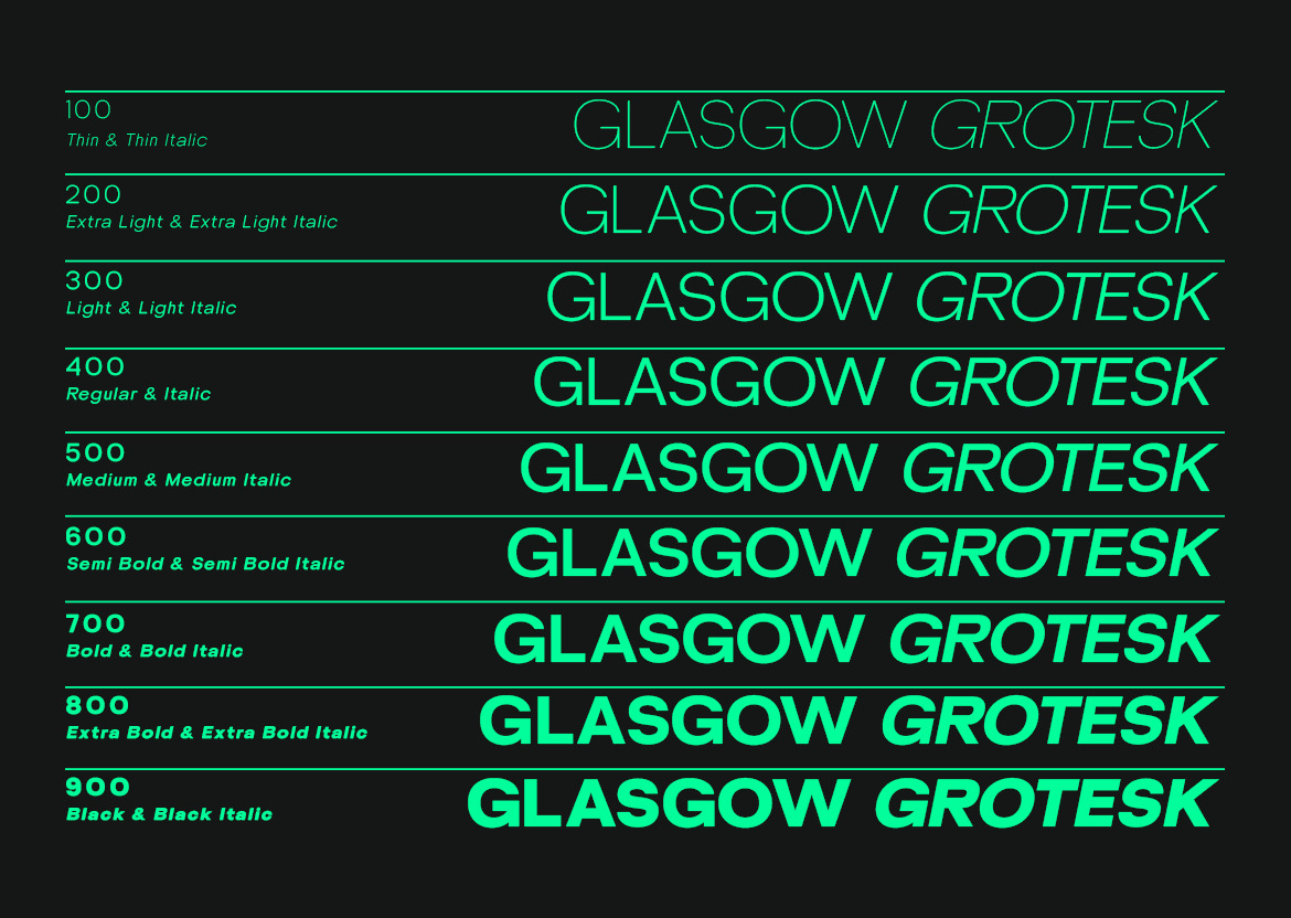 UT Glasgow Grotesk - A Modern Grotesk Family Font