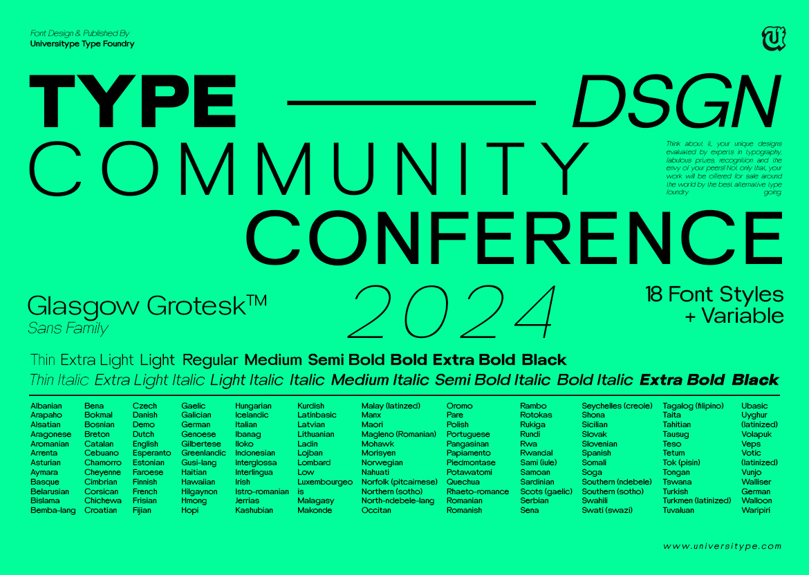 UT Glasgow Grotesk - A Modern Grotesk Family Font