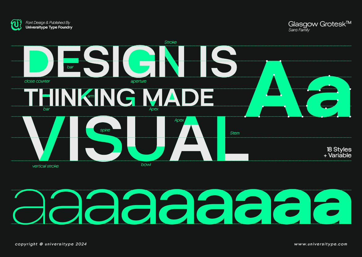UT Glasgow Grotesk - A Modern Grotesk Family Font